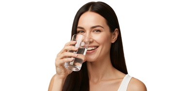 Female drinking water